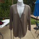 NWT ANN TAYLOR TAUPE SILK BLEND SWEATER L
