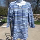 NWOT T BY TALBOTS BLUE STRIPED TOP M