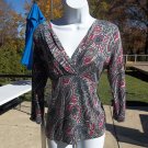 NWT TALBOTS PINK GREEN PAISLY PRINT TOP PS $49.50