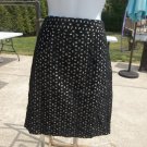 ANN TAYLOR LOFT BLACK EYELET SKIRT W BEIGE LINING 8