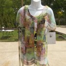 NWT ONQUE CASUAL 2PC MESH PRINT TOP SET S