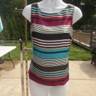 NWT TALBOTS MULTI COLORED STRIPED TANK SUIT BLOUSE PP $ 69.50