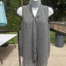 NWOT ANN TAYLOR BLACK&WHITE HOUNDSTOOTH BLOUSE S