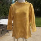 NWOT TALBOTS YELLOW&WHITE STRIPED TOP M