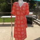 NWOT ANN TAYLOR CUTE ORANGE&WHITE PRINT WRAP DRESS M NWOT ANN TAYLOR CUTE ORANGE&WHITE PRINT WRAP DRESS M