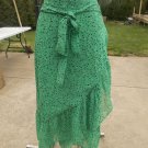 NWOT ANN TAYLOR GREEN CONFETI PRINT RUFFLE SKIRT 4