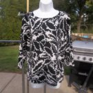 NWOT TALBOTS BLACK&WHITE FLORAL PRINT SWEATER L NWOT TALBOTS BLACK&WHITE FLORAL PRINT SWEATER L