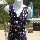 NWOT CALVIN KLEIN PURPLE&BLACK KNIT DIP TOP M