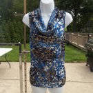 NWOT ALFANI BLUE&BEIGE ANIMAL PRINT TOP XL