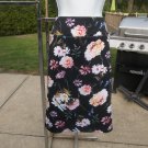 T. TAHARI BLACK FLORAL SCUBA STRAIGHT SKIRT M
