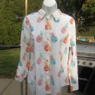 NWOT CHICO'S PINEAPPLE PRINT BUTTON DOWN TOP 1P