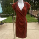 NWT CARMEN MARC VALVO BURNT SIENNA FAB DRESS S $118