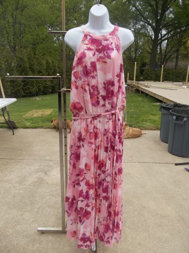 NWT EMMA&MICHELE FAB PINK FLORAL LONG DRESS 3X