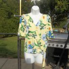 NWOT INC YELLOW FLORAL KNIT TOP M