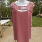 NWT 89TH&MADISON DUSTY ROSE EMB FLORAL TANK TOP 3X