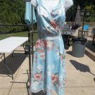 NWT GRACE KARIN BLUE FLORAL PRINT DRESS L