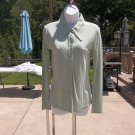 NWT WHO WHAT WEAR GREEN BUTTON DOWN TOP XS