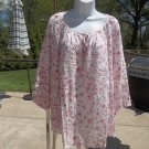 NWT COMO BLUE PINK&WHITE FLORAL TOP 3X