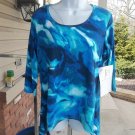 NWT ONQUE CASUALS BLUE OMBRE TUNIC S