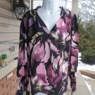 NWT ZAC&RACHEL BLACK&PINK FLORAL PRINT BLOUSE XL NWT ZAC&RACHEL BLACK&PINK FLORAL PRINT BLOUSE XL
