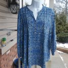NWT COMO BLUE BLUE PRINT BLOUSE 1X