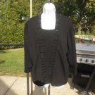 NWOT ELEMENTZ WOMAN BLACK BEADED SWEATER 1X