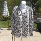 NWT ZAC&RACHEL PURPLE&IVORY ANIMAL PRINT BLOUSE M