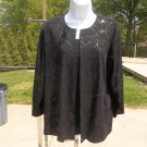 NWOT ALFRED DUNNER BLACK SPARKLE 2PC LOOK TOP M