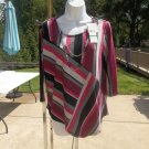NWT ALFRED DUNNER PINK&BLACK SHAPE TOP W NECKLACE PL