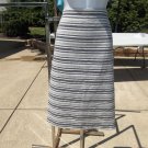 ANN TAYLOR GRAY& WHITE STRIPED PRINT KNIT SKIRT 8