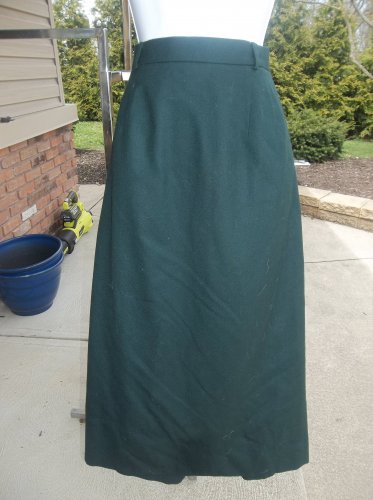NWT TALBOTS GREEN WOOL STRAIGHT SKIRT 12P