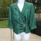 ALEX EVENINGS GREEN SHEEN JACKET PM ALEX EVENINGS GREEN SHEEN JACKET PM