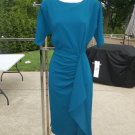 NWT CALVIN KLEIN TEAL DRESS W RUFFLE 4