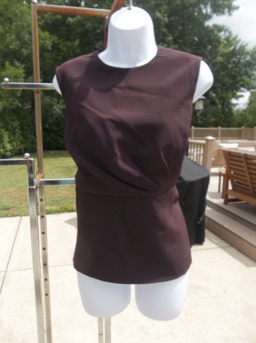 NWOT ANN TAYLOR BROWN SLEEVELESS TOP 6P