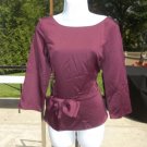 NWT ANN TAYLOR BURGENDY BLOUSE W BOW 10 NWT ANN TAYLOR BURGENDY BLOUSE W BOW 10