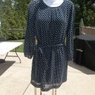 NWOT ANN TAYLOR NAVY DOBBY DOT DRESS 6P