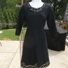 NWOT TALBOTS BLACK PONTE KNIT LACE TRIM DRESS 2P NWOT TALBOTS BLACK PONTE KNIT LACE TRIM DRESS 2P