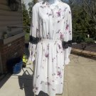 NWT DKNY IVORY&PURPLE FLORAL FEMININE DRESS XL NWT DKNY IVORY&PURPLE FLORAL FEMININE DRESS XL