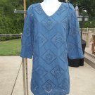 NWOT ANN TAYLOR SLATE BLUE EYELET DRESS PS
