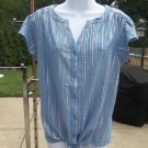 NWT ADRIENNE VITTADINI BLUE W SILVER METALIC STRIPE L NWT ADRIENNE VITTADINI BLUE W SILVER METALIC STRIPE L
