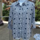 NWT ALFRED DUNNER BLUE DOT BUTTON DOWN TOP S NWT ALFRED DUNNER BLUE DOT BUTTON DOWN TOP S