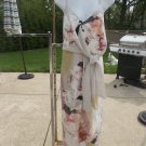 NWT CITY CHIC GORGEOUS BEIGE LG FLORAL FORMAL DRESS 14/XS