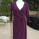 LAUREN PLUM KNIT SURPLICE BODICE DRESS 6