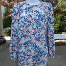 NWOT TALBOTS BLUE&PINK PRINT BLOUSE M