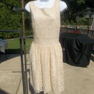 LOFT BEIGE&SILVER METALIC LACE DRESS 6