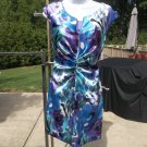 NWOT CONNECTED PURPLE BLUE WATERCOLOR DRESS 6P