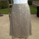 NWOT CHICO'S GOLD SEQUIN STRAIGHT SKIRT 1.5