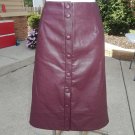 NWT CHICO'S BLACK LABEL PLUM FAUX LEATHER SKIRT 1.5