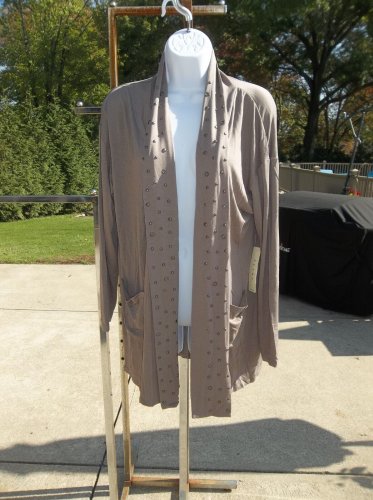 NWT CYRUS LT BROWN STUDED OPEN JACKET M