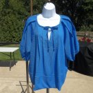 NWOT LOFT FAB BLUE TOP PUFF SLEEVES XL